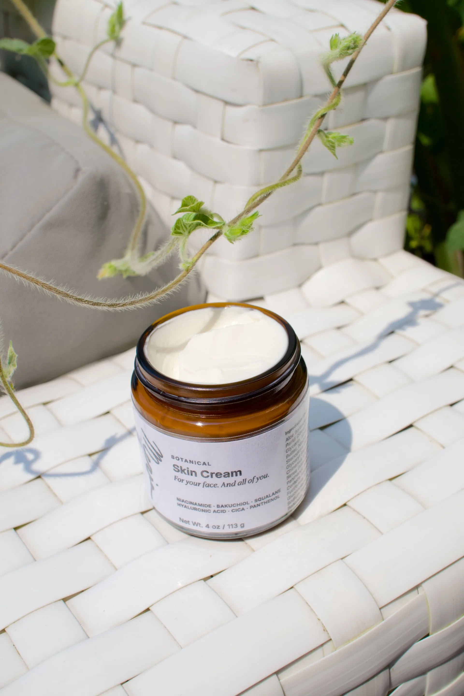 A jar of Meria Botanical Skin Cream